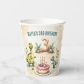 三レックス恐竜3歳 紙コップ (裏面)