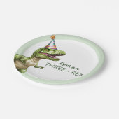 三レックス誕生日 | グリーンディノ ペーパープレート (アングル)