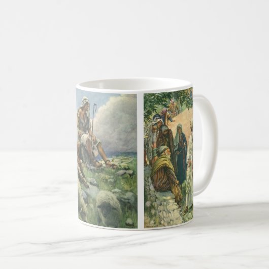 三ヴィンテージ違う宗教上のデザイン コーヒーマグカップ (正面右)