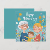 三世代の母の日カード シーズンカード (正面/裏面)