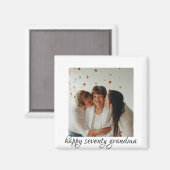 三世代ハッピーバースデーおばあちゃん マグネット (正面/裏面)