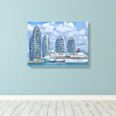 三亜海南島の港 キャンバスプリント (インサイチュ (ウッドフロア))