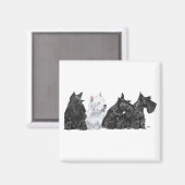 三人の奇妙なスコットランドとウェスティー マグネット (正面/裏面)