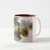 三人の婦人と一人の男が舟に乗った ツートーンマグカップ (正面右)