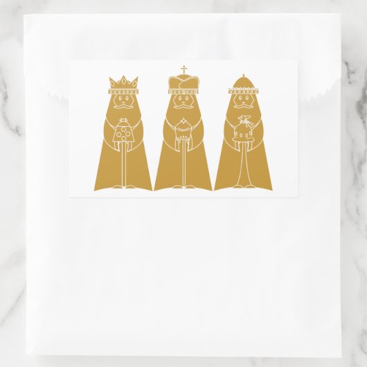 三人の賢人 長方形シール (バッグ)