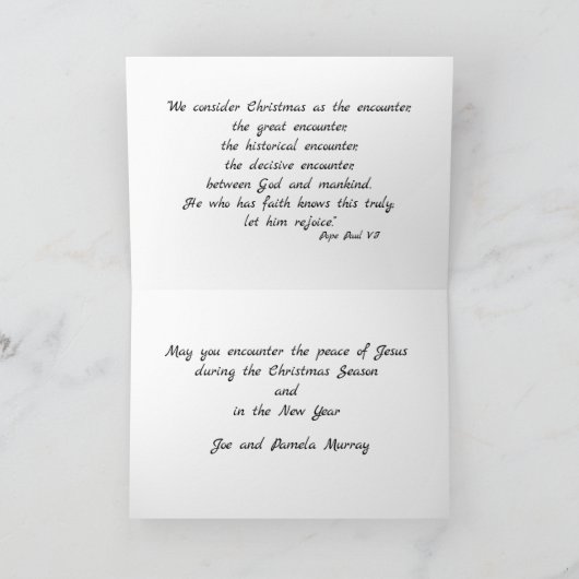 三人の賢王がクリスマスカードを折った シーズンカード (内部)