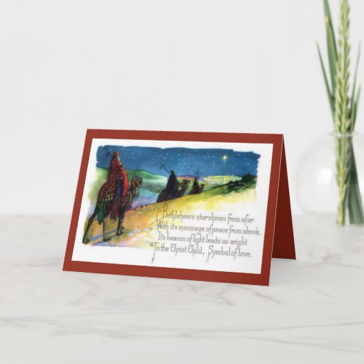 三人の賢者後を追がベツレヘムに輝く シーズンカード (正面)