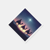 三人の賢者後を追は星だ スタンダードカクテルナプキン (角)