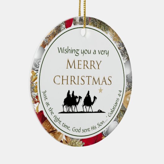 三人の賢者 |聖なる書物、 経典 | MERRY CHRISTMAS セラミックオーナメント (右)