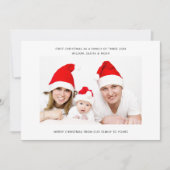 三人家族として初めてのクリスマス家族写真 シーズンカード (正面)