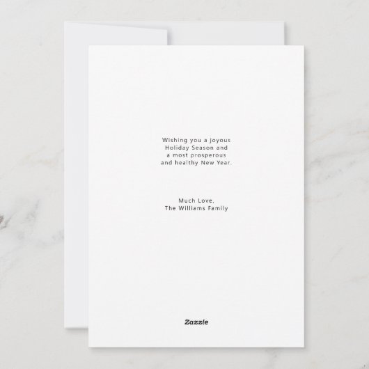 三人家族として初めてのクリスマス家族写真 シーズンカード (裏面)