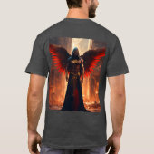 「三人組：男、悪魔、天使T型 Tシャツ (裏面)
