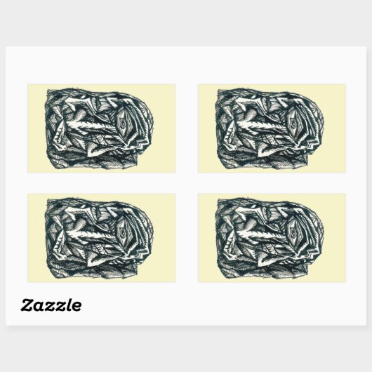 三人組 長方形シール (シート)