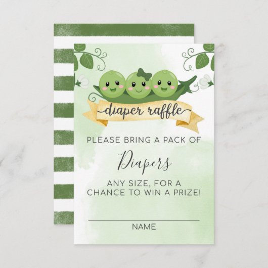三人育児の幸せおむつくじカード挿入 招待状 (正面/裏面)