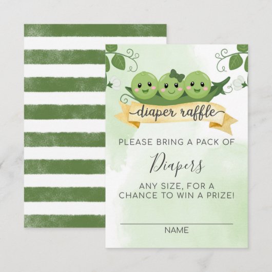 三人育児の幸せな瞬間を記念するカード　三つ子出産おむつくじカード挿入紙 招待状 (正面/裏面)