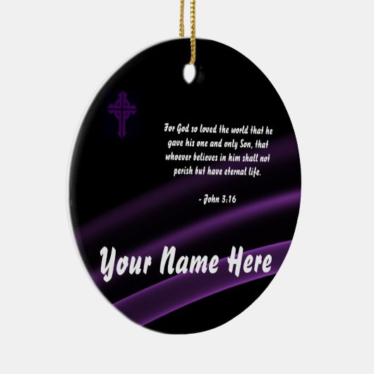 三位一体の十字のオーナメントのジョンの3:16 セラミックオーナメント (右)
