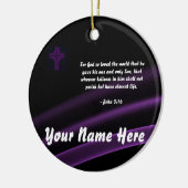 三位一体の十字のオーナメントのジョンの3:16 セラミックオーナメント (左)