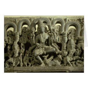三位一体を描写するLintel: Siva、Brahmaおよび気力