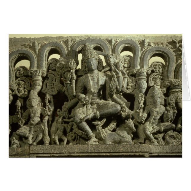 三位一体を描写するLintel: Siva、Brahmaおよび気力 (正面横)