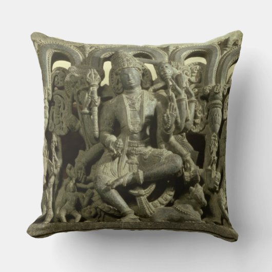 三位一体を描写するLintel: Siva、Brahmaおよび気力 クッション (正面)