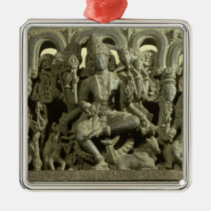 三位一体を描写するLintel: Siva、Brahmaおよび気力 メタルオーナメント