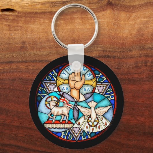 三位一体父と息子と聖霊の象徴 キーホルダー (裏面)