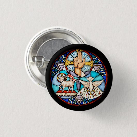 三位一体父と息子と聖霊の象徴 缶バッジ (正面&裏面)