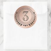 三位銅メダルをブロンズ勾配に付ける ラウンドシール (バッグ)