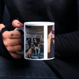 三写真テンプレート パーソナライズされた コーヒーマグカップ