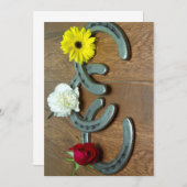 三冠花および蹄鉄のパーティー 招待状 (正面/裏面)