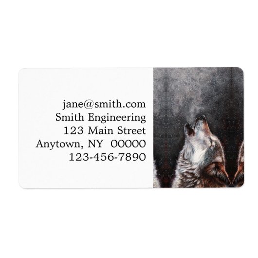 三匹のオオカミが遠吠え ラベル (正面)