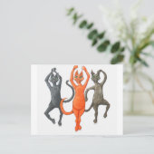 三匹のダンシングキャット ポストカード (スタンド正面)