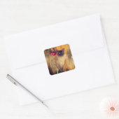 三匹の動物をポーズにしたシャム猫 スクエアシール (封筒)