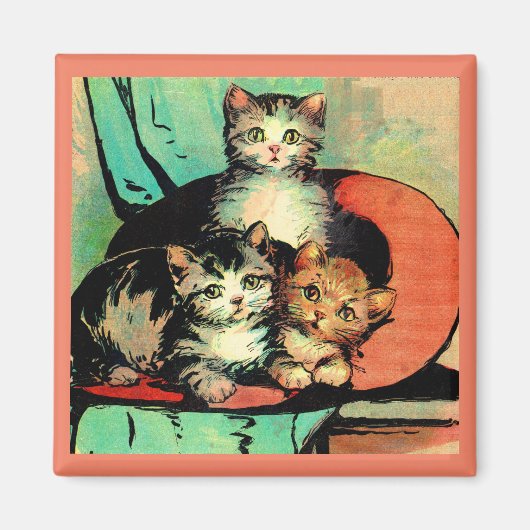 三匹の子猫 マグネット (正面)