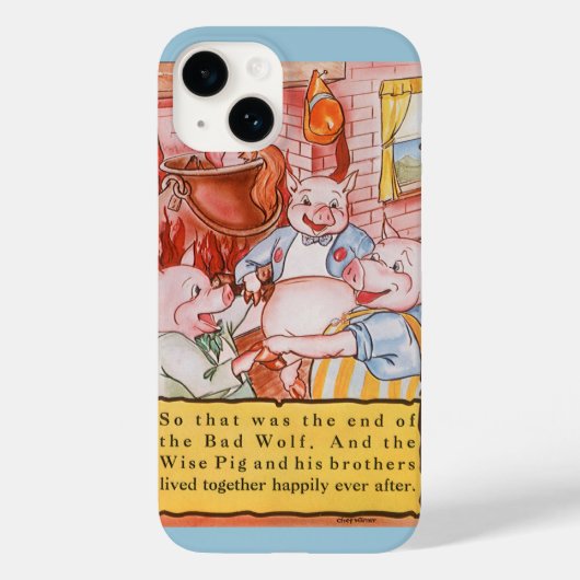 三匹の子豚がオオカミを料理する、ヴィンテージの昔話 Case-Mate iPhoneケース (裏面)