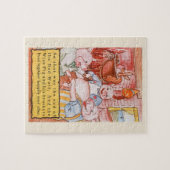 三匹の子豚がオオカミを料理、ヴィンテージ童話 ジグソーパズル (横)