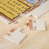 三匹の子豚がオオカミを料理、ヴィンテージ童話 ジグソーパズル (側面)