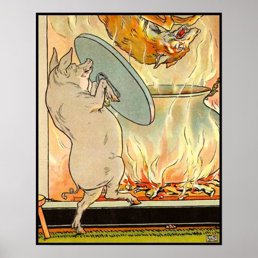 三匹の小さな豚が狼に倒れた ポスター (正面)