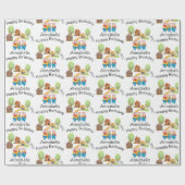 三匹の小さな豚カラフルフォークとおとぎ話 ラッピングペーパー (フラット)