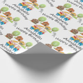 三匹の小さな豚カラフルフォークとおとぎ話 ラッピングペーパー (角)