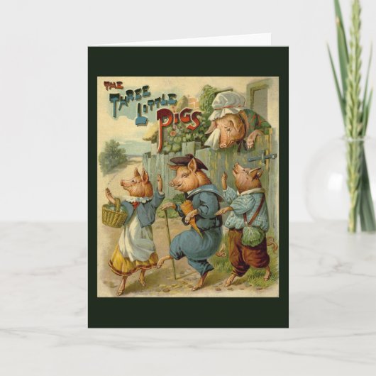 三匹の小さな豚ヴィンテージ童話 カード (正面)