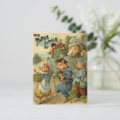 三匹の小さな豚ヴィンテージ童話 ポストカード (スタンド正面)