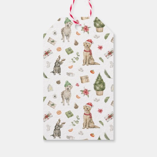 三匹の犬（花） |メリークリスマス ギフトタグ (裏面)