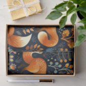 三匹の狐の森のパターン・デコパージュペーパー 薄葉紙 (ギフト)