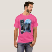 三匹の狼の遠吠えと月 Tシャツ (正面フル)