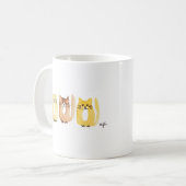 三匹の猫 コーヒーマグカップ (正面左)