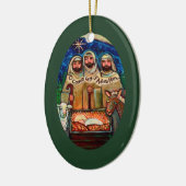 三匹の羊飼い来よ、我々は彼のオーナメントを崇拝しよう セラミックオーナメント (左)