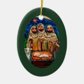 三匹の羊飼い来よ、我々は彼のオーナメントを崇拝しよう セラミックオーナメント (正面)