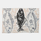 三匹の魚、ひとつの闇 キッチンタオル (横)