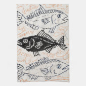 三匹の魚、ひとつの闇 キッチンタオル (縦)